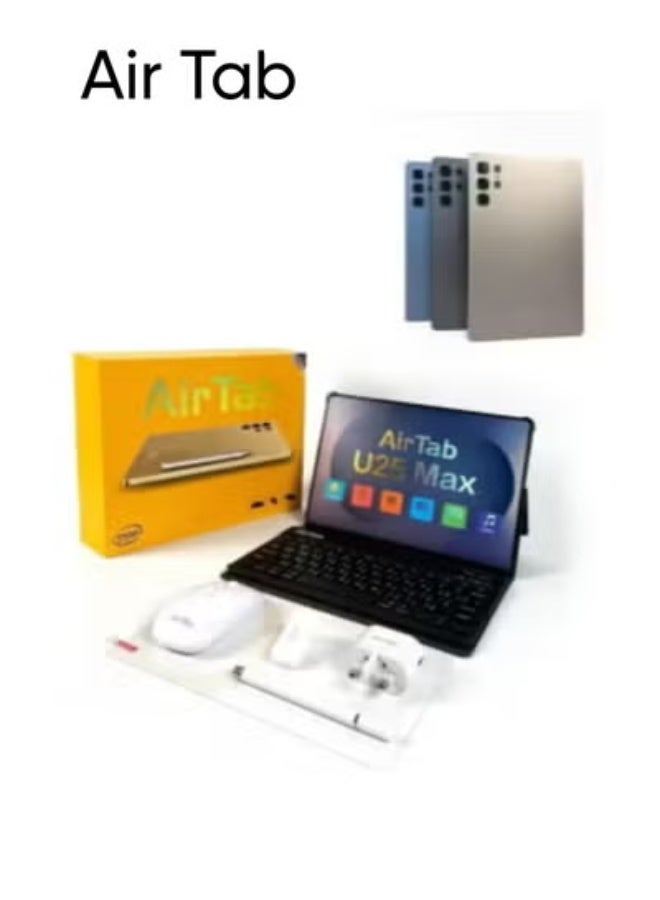 AIR TAB U25 Max 10.1-Inch 5G Tablet | Android 15 | 16GB RAM + 1TB ROM | Dual SIM | Ultra HD 13MP+30MP Cameras | 10000mAh Battery | Stylus, Keyboard, Mouse & BT Earphones - Image 3